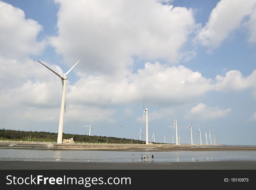 A beautiful landscape at the wind-power station. A beautiful landscape at the wind-power station