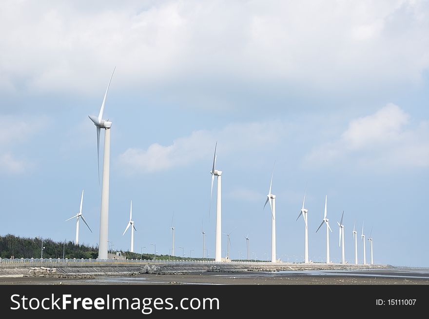 A beautiful landscape at the wind-power station. A beautiful landscape at the wind-power station