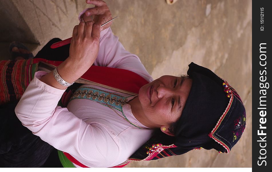 Thai woman in traditional costume. Dien Bien Region, northern Vietnam. Thai woman in traditional costume. Dien Bien Region, northern Vietnam