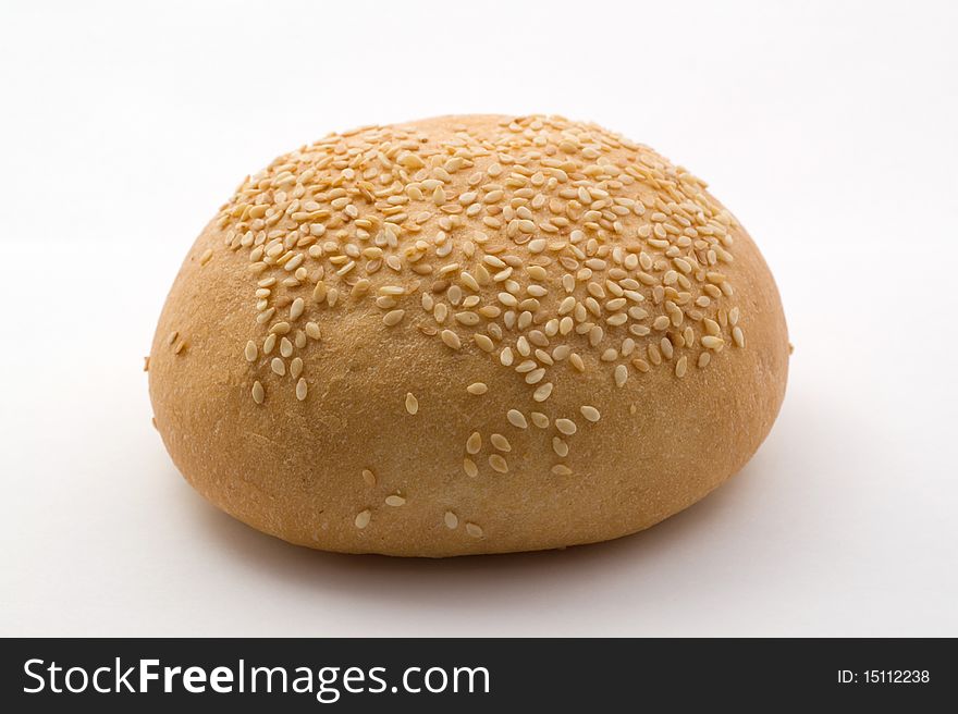 Wheat bread on the white background