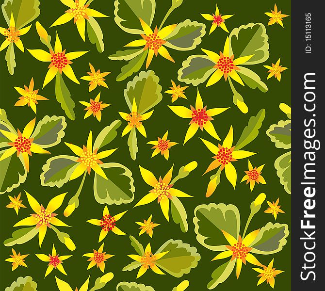 Flower background with Crassula. Vector illustration. Flower background with Crassula. Vector illustration.