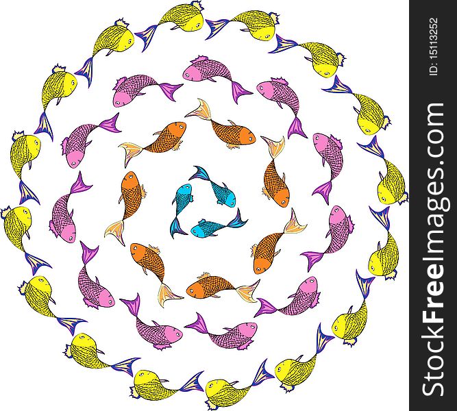 Varicolored fishes, circum