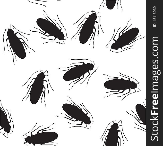 Seamless pattern of crawling cockroach. Seamless pattern of crawling cockroach