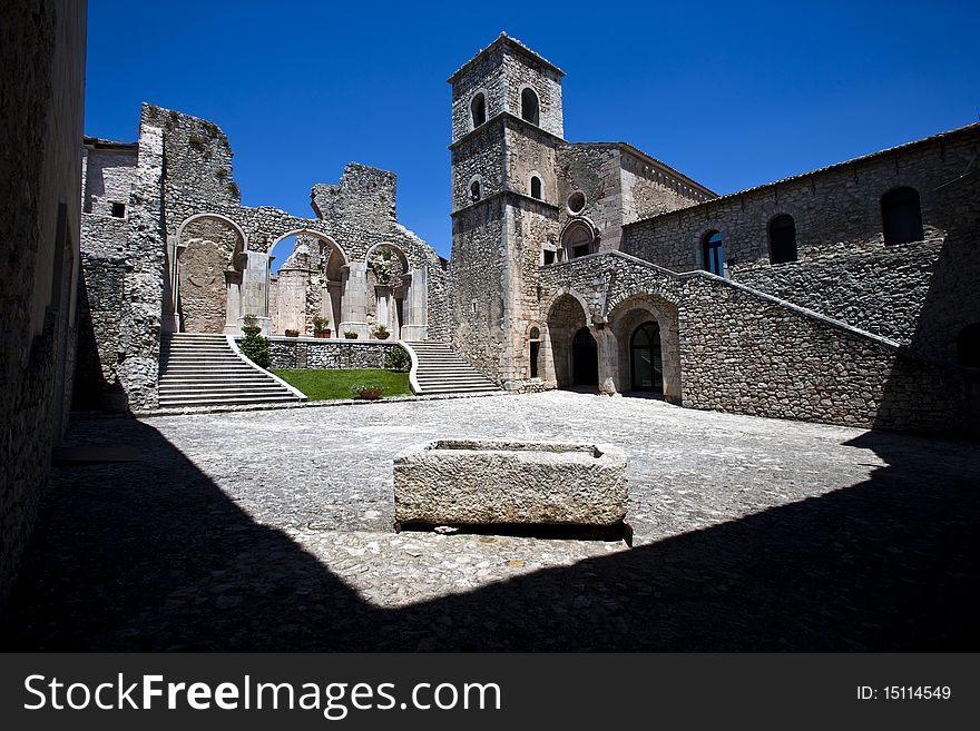 Ancient arch in church, each one town doors. Ancient arch in church, each one town doors