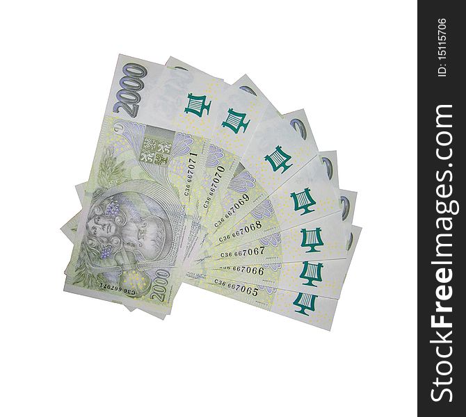 Czech Money - Notes Isolated