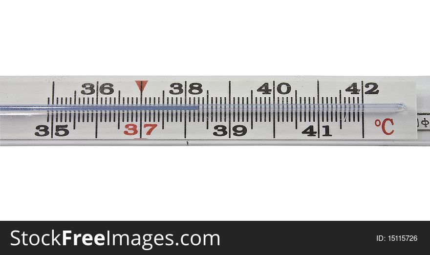 Old termomether scale isolated on the white. Old termomether scale isolated on the white