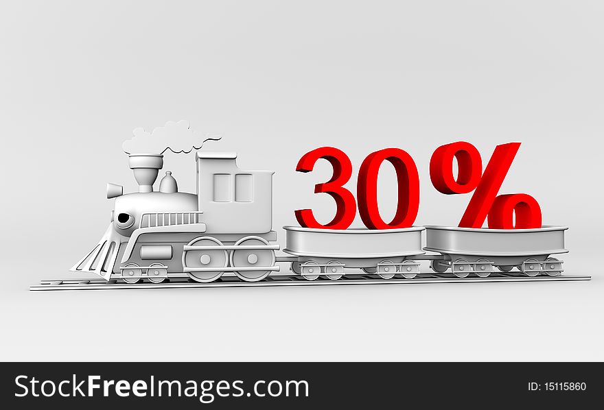 3d train with the car carries 30% discount.