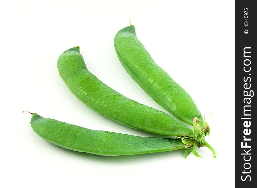 Green pea isolated on white background