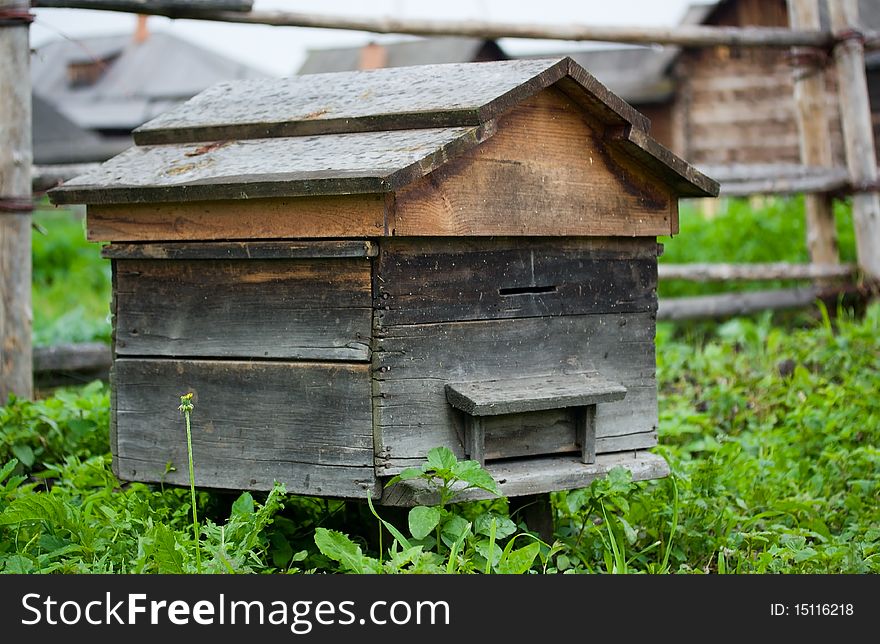 Old beehive on an apiary