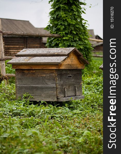 Old beehive on an apiary
