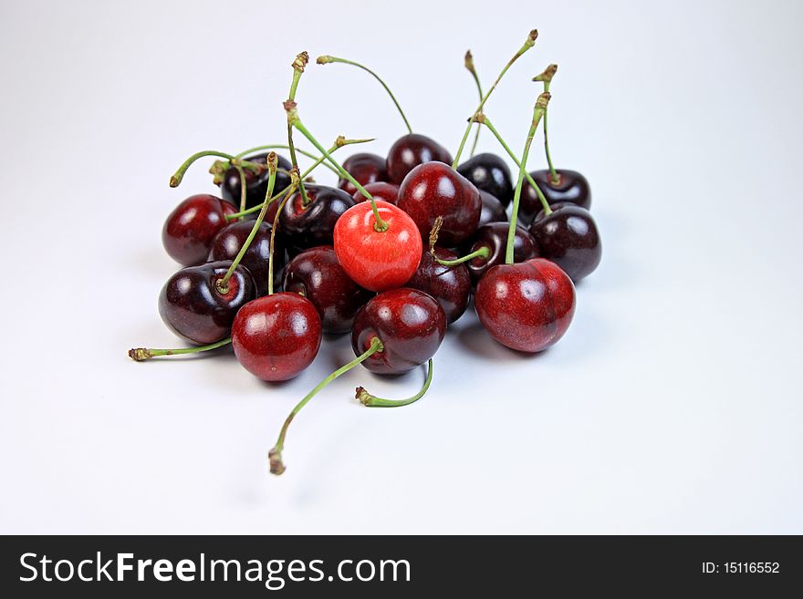 Pile of ripe red cherries grown in Washington state. Pile of ripe red cherries grown in Washington state