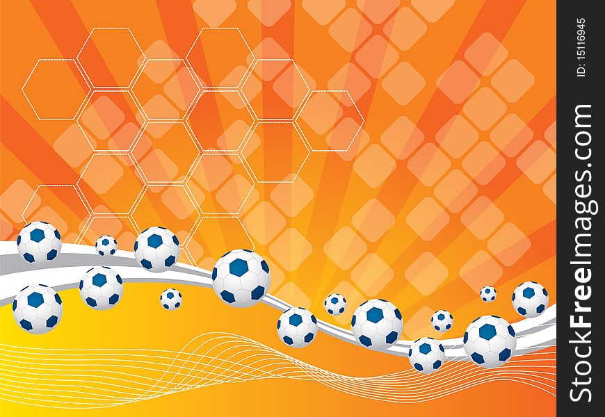 Abstract background and soccer balls