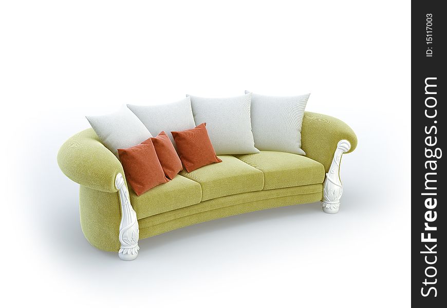 Stylish 3d sofa on the white background. Stylish 3d sofa on the white background