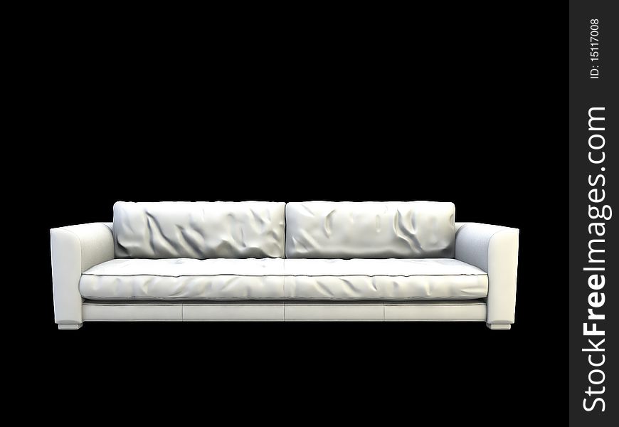 Gray 3d sofa on the black background