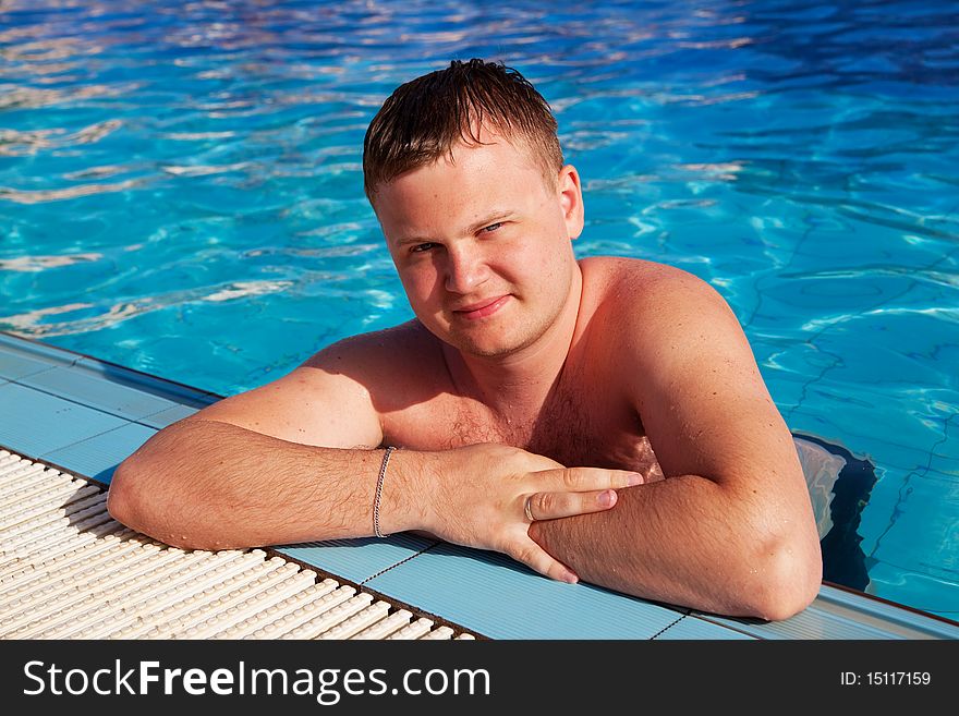 Beautiful Man In Pool