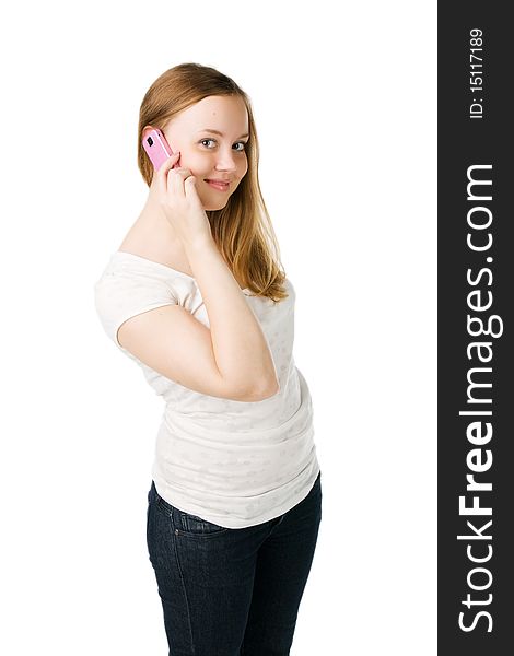 Young Woman Calling By Cellular Phone