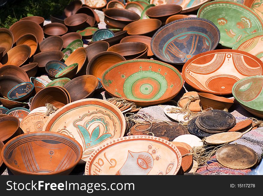 Ceramic plates in national style