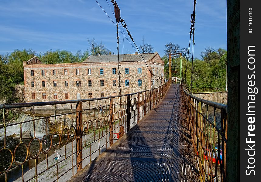 Old steel bridge on Ros river