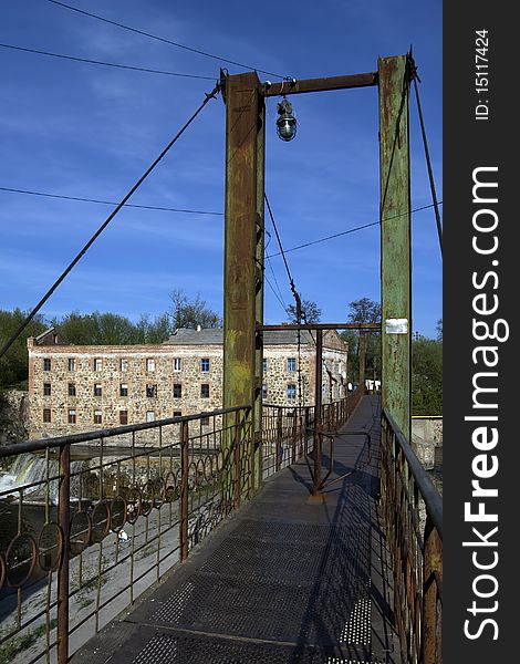 Old steel bridge on Ros river