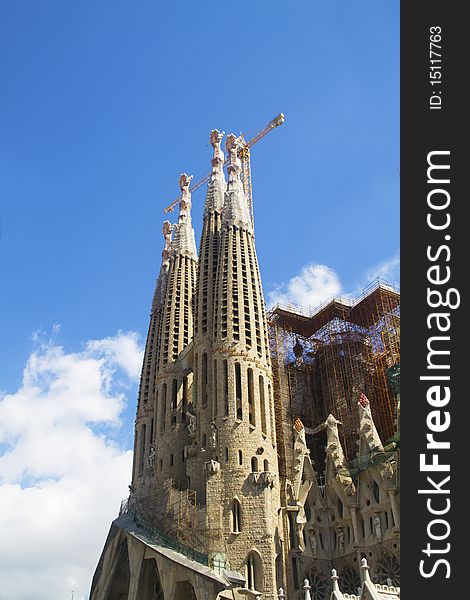 La Sagra Familia cathedral in Barcelona Spain