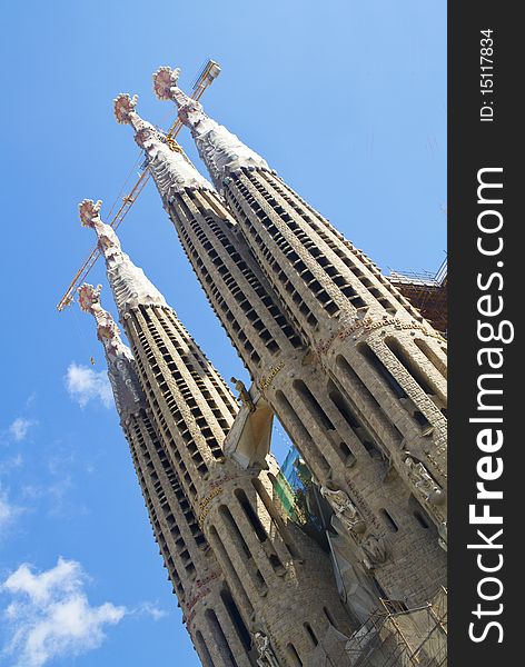 La Sagra Familia cathedral in Barcelona Spain