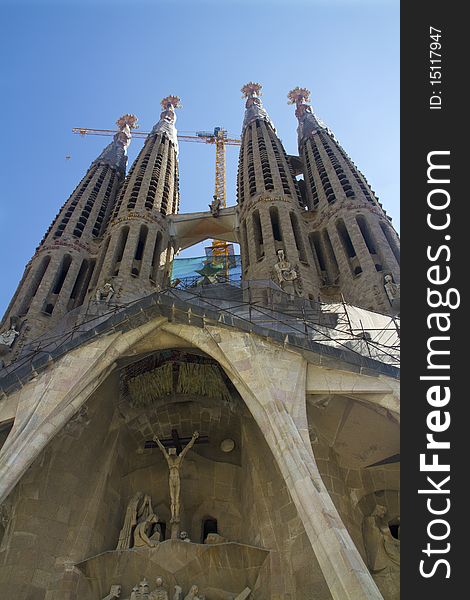 La Sagra Familia cathedral in Barcelona Spain