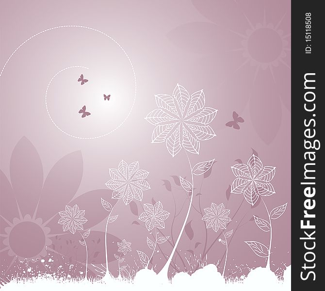 Nature and floral vector background. Nature and floral vector background