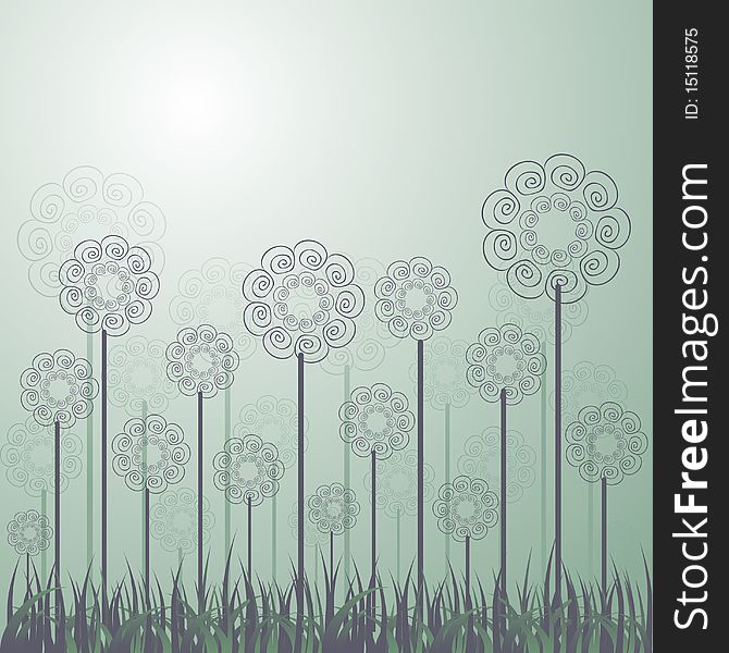 Nature and flowers vector background . Nature and flowers vector background