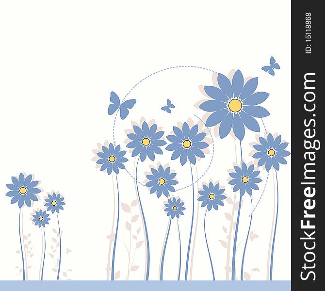 Nature and flowers vector background