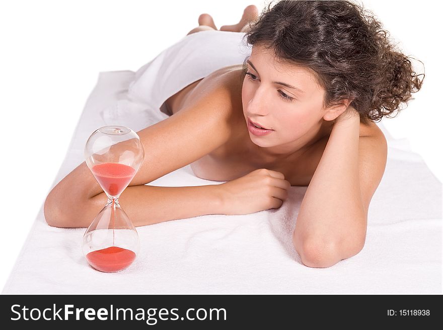 Woman relaxing at spa salon