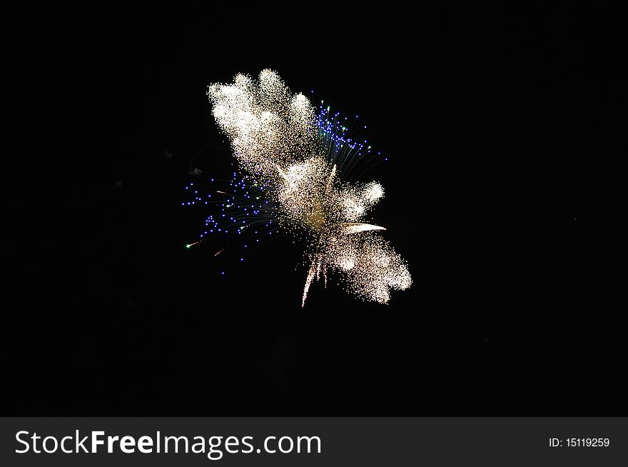 Amazing fireworks in the night look like a hypothetical Big Bang. Amazing fireworks in the night look like a hypothetical Big Bang.