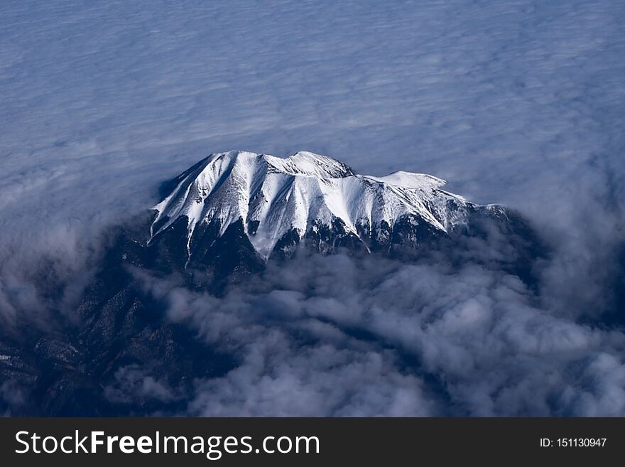 Rocky Mountain Range Taken from Airplane