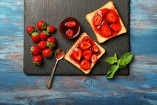 Slices Of Bread With Delicious Strawberry Jam On Wooden Table Royalty Free Stock Images Slices Of Bread With Delicious Strawberry Jam On Wooden Table Royalty Free Stock Images