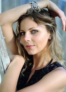 Young Sexy Woman Outdoors In Sunny Summer Day Royalty Free Stock Photography Young Sexy Woman Outdoors In Sunny Summer Day Royalty Free Stock Photography