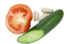 Tomato, Cucumber And Garlic Stock Photos Tomato, Cucumber And Garlic Stock Photos