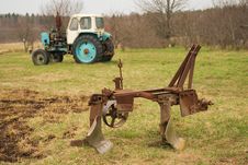 Old Plow And Tractor Stock Images Old Plow And Tractor Stock Images