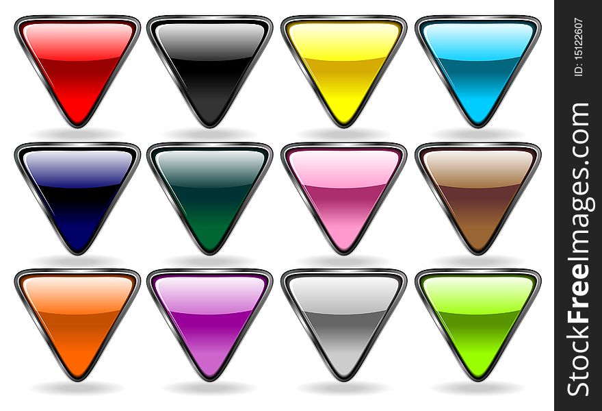 Fullcolor glass triangles  set