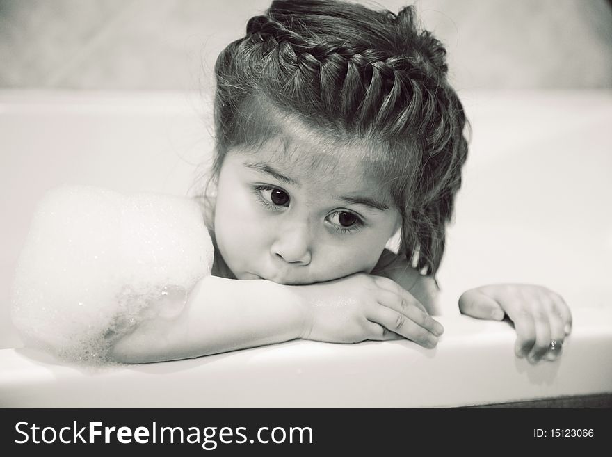 Pretty Little Girl In The Bath