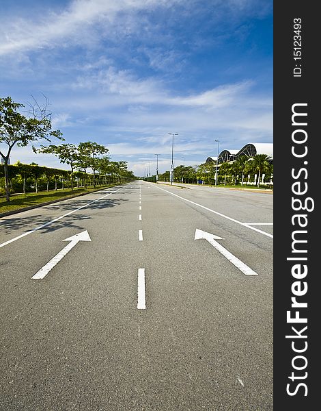 A straight road in Cyber Jaya landscape