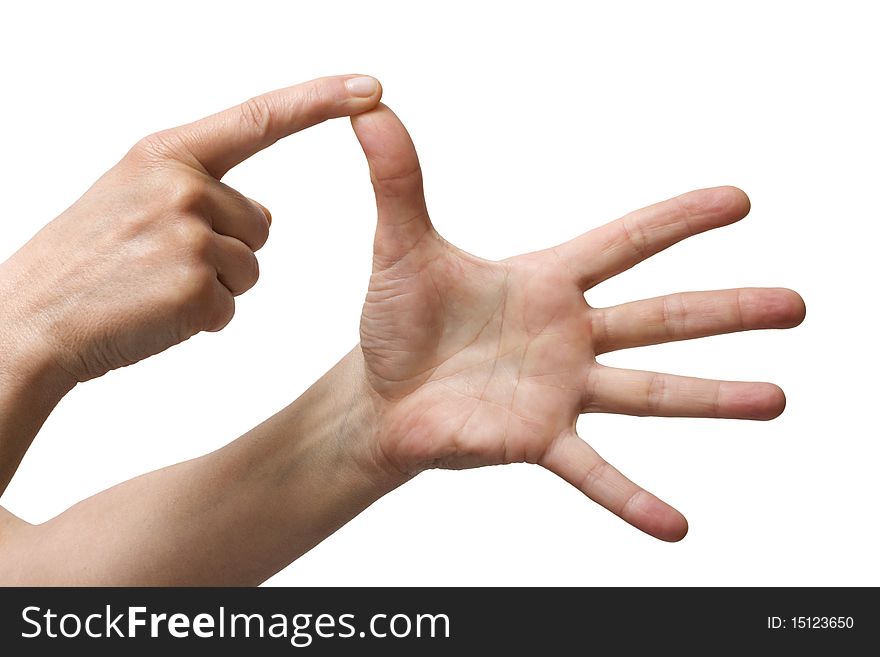 Hand making gesture with medium finger. Hand making gesture with medium finger