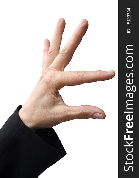 Hand making gesture with fingers. Hand making gesture with fingers