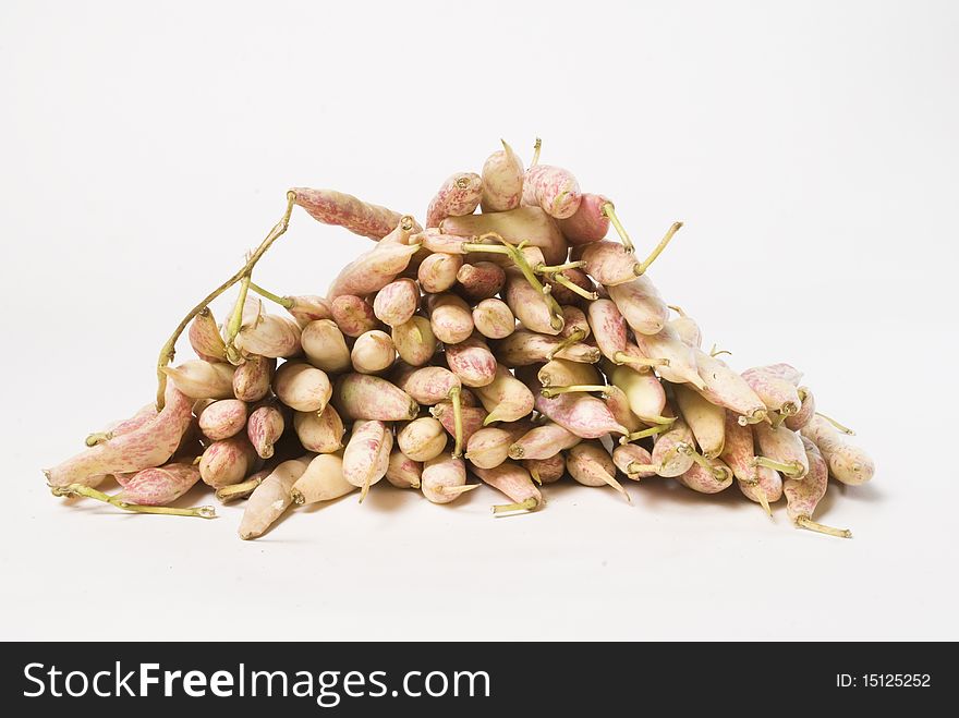 fresh beans isolated on white
