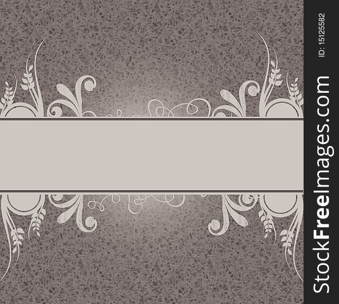 Luxurious gray background with floral shapes and place for text. Luxurious gray background with floral shapes and place for text