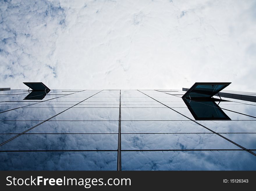Modern building and cloud reflection. Modern building and cloud reflection