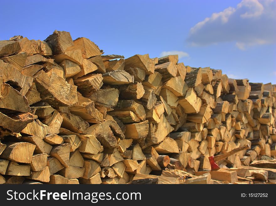 Choping some wood on farm. Choping some wood on farm