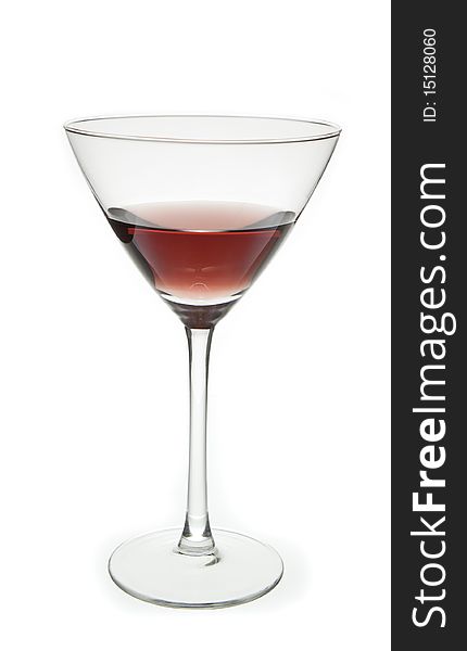 Red wine cocktail in a martini glass. Red wine cocktail in a martini glass