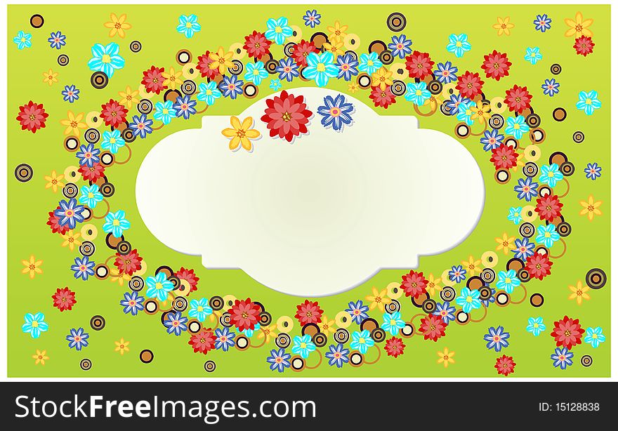 Abstract floral banner. Vector illustration.