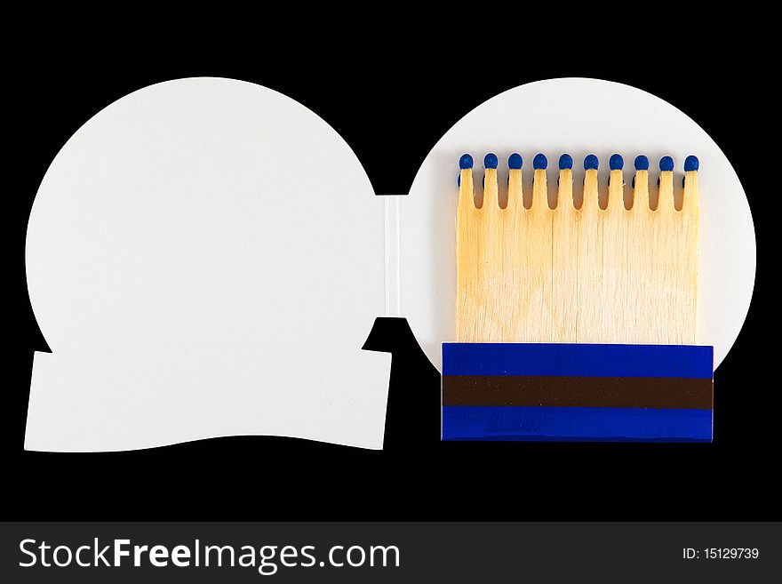 Safety matches isolated on black background