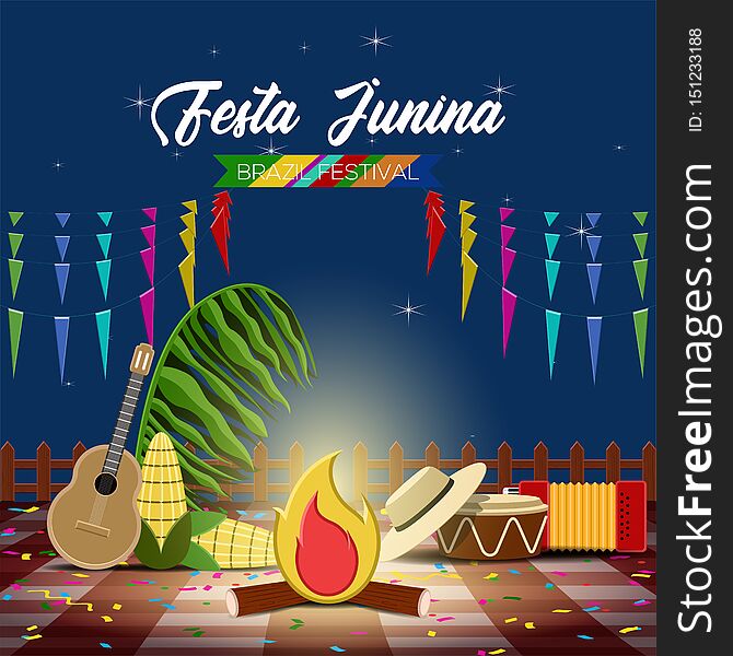 Festa junina poster. Brazilian festival