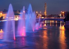 Night Fountain Royalty Free Stock Images